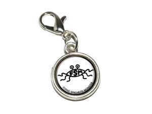 FSM Flying Spaghetti Monster Antiqued Bracelet Pendant Zipper Pull Charm with Lobster Clasp FSM Flying Spaghetti Monster Antiqued Bracelet Pendant Zipper Pull Charm with Lobster Clasp