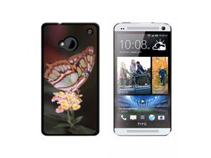 Butterfly on Flower - Snap On Hard Protective Case for HTC One 1 - Black Butterfly on Flower - Snap On Hard Protective Case for HTC One 1 - Black