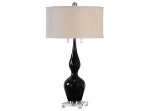 Uttermost Burilda Black Glass Table Lamp Uttermost Burilda Black Glass Table Lamp