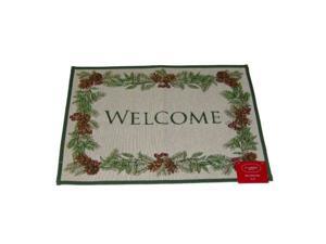 St Nicholas Square Woven Tapestry Throw Rug No Skid Pine Bough Welcome Mat 19x27 St Nicholas Square Woven Tapestry Throw Rug No Skid Pine Bough Welcome Mat 19x27