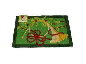 Holiday Door Mat Green French Horn Plush Throw Accent Rug Holiday Door Mat Green French Horn Plush Throw Accent Rug