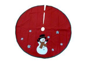 Trimmery Red Felt Snowman Family Christmas Tree Skirt Xmas Holiday Trimmery Red Felt Snowman Family Christmas Tree Skirt Xmas Holiday