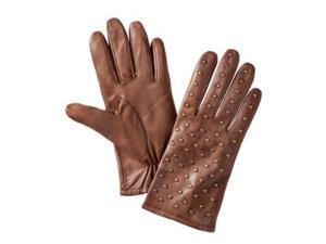 Merona Womens Brown Leather Gloves with Metal Stud Fronts Merona Womens Brown Leather Gloves with Metal Stud Fronts