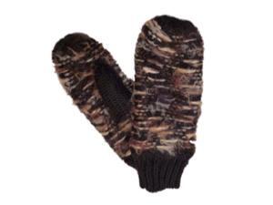 Mudd Womens Soft Black & Brown Knit Mittens with Fleece Lining Mudd Womens Soft Black & Brown Knit Mittens with Fleece Lining
