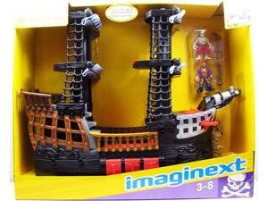 Fisher Price Imaginext Large Black & Red Pirate Ship with 2 Figures Playset Fisher Price Imaginext Large Black & Red Pirate Ship with 2 Figures Playset