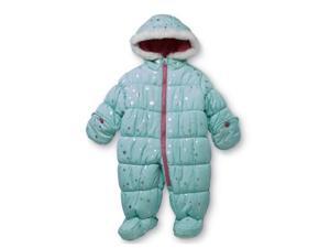Carters Infant Girls Mint Green Foil Stars Snowsuit Baby Pram Snow Suit Carters Infant Girls Mint Green Foil Stars Snowsuit Baby Pram Snow Suit