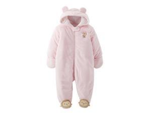 Carters Infant Girls Plush Snowsuit Baby Pram Pink Monkey Snow Suit Carters Infant Girls Plush Snowsuit Baby Pram Pink Monkey Snow Suit