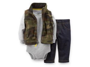 Carters Infant Boys 3 Piece Camouflage Outfit Jean Pants Creeper & Jacket Vest Carters Infant Boys 3 Piece Camouflage Outfit Jean Pants Creeper & Jacket Vest