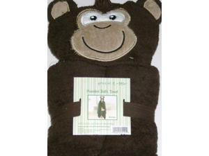 Peanut & Ollie Hooded Monkey Bath Towel Child Size 100% Cotton Brown Gorillia Peanut & Ollie Hooded Monkey Bath Towel Child Size 100% Cotton Brown Gorillia