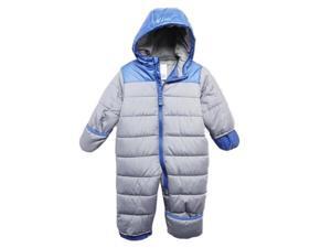 Carters Infant Boys Gray & Blue Quilted Snowsuit Baby Pram Snow Suit Carters Infant Boys Gray & Blue Quilted Snowsuit Baby Pram Snow Suit