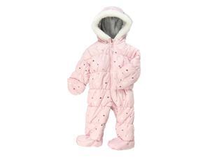 Carters Infant Girls Light Pink Foil Hearts Snowsuit Baby Pram Snow Suit Carters Infant Girls Light Pink Foil Hearts Snowsuit Baby Pram Snow Suit