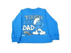 Smurfs Hefty Tough Like Dad Toddler Boys Blue Long Sleeve T-Shirt Smurfs Hefty Tough Like Dad Toddler Boys Blue Long Sleeve T-Shirt