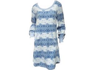 Soft Sensations Womens Blue Snowflake Fleece Sleep Shirt Stretch Nightgown Soft Sensations Womens Blue Snowflake Fleece Sleep Shirt Stretch Nightgown