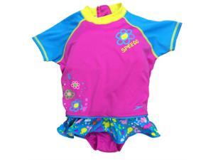 Speedo Toddler Girls Pink Splatter Polywog Flotation Swim Trainer Suit M-L Speedo Toddler Girls Pink Splatter Polywog Flotation Swim Trainer Suit M-L