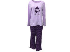 Croft & Barrow Womens Purple Penguin Pajamas Stretch Fit Knit Pajama Sleep Set Croft & Barrow Womens Purple Penguin Pajamas Stretch Fit Knit Pajama Sleep Set