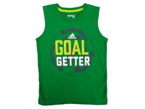 Adidas Boys Green Goal Getter Sleeveless Athletic Shirt 6 Adidas Boys Green Goal Getter Sleeveless Athletic Shirt 6