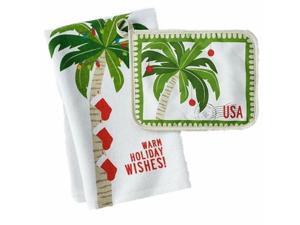 St Nicholas Square Palm Tree Christmas Kitchen Towel & Potholder Set Pot Holder St Nicholas Square Palm Tree Christmas Kitchen Towel & Potholder Set Pot Holder