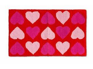 Decor Valentine Hooked Rug Pink & Red Hearts Throw Rug Love Accent Mat 18x30 Decor Valentine Hooked Rug Pink & Red Hearts Throw Rug Love Accent Mat 18x30