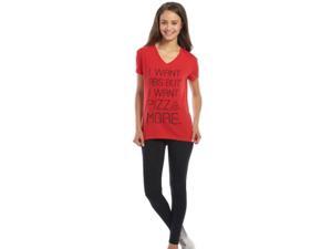 Freeze Womens 2 PC I Want Abs But I Want Pizza More T-Shirt & Leggings Outfit Freeze Womens 2 PC I Want Abs But I Want Pizza More T-Shirt & Leggings Outfit