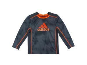 Adidas Little Boys Gray & Orange Climalite Long Sleeve Athletic T-Shirt 4 Adidas Little Boys Gray & Orange Climalite Long Sleeve Athletic T-Shirt 4