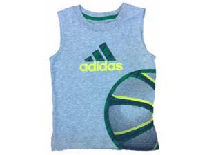 Adidas Toddler Boys Gray Sleeveless Basketball Themed Athletic Shirt Adidas Toddler Boys Gray Sleeveless Basketball Themed Athletic Shirt