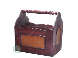 Handcrafted Decorative Wooden Magazine Rack with Handle Handcrafted Decorative Wooden Magazine Rack with Handle