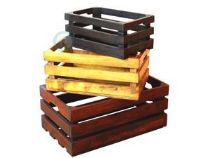 Decorative Old Colored Wooden Crates Set of 3 Decorative Old Colored Wooden Crates Set of 3