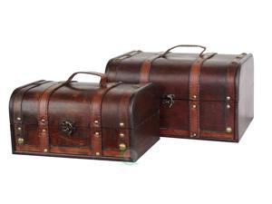 Decorative Wood Treasure Box - Wooden Trunk Chest Decorative Wood Treasure Box - Wooden Trunk Chest