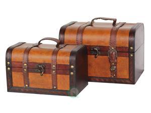 Decorative Leather Treasure Box - Small Trunk Ches Decorative Leather Treasure Box - Small Trunk Ches