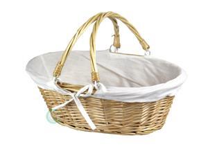 Oval Willow Basket with Double Drop Down Handles Oval Willow Basket with Double Drop Down Handles