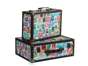 World Stamp Travel Suitcase Set of 2 World Stamp Travel Suitcase Set of 2