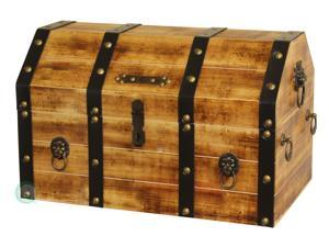 Large Wooden Pirate Trunk with Lion Rings Large Wooden Pirate Trunk with Lion Rings