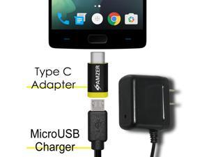 Amzer Micro USB Travel Wall Charger With Type-C Adapter Amzer Micro USB Travel Wall Charger With Type-C Adapter