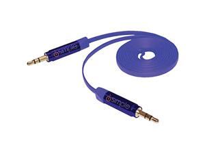 ISIMPLE ISMJ23BL MusicJax(TM) Flat 3.5mm Blue Audio Cable, 3ft ISIMPLE ISMJ23BL MusicJax(TM) Flat 3.5mm Blue Audio Cable, 3ft