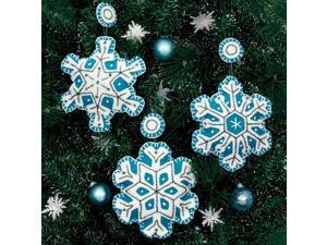 Flurries Ornaments Felt Applique Kit-4""X4"" Set Of 3 Flurries Ornaments Felt Applique Kit-4""X4"" Set Of 3