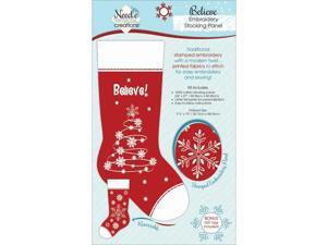 Christmas Stocking Panel For Embroidery-Believe! Christmas Stocking Panel For Embroidery-Believe!