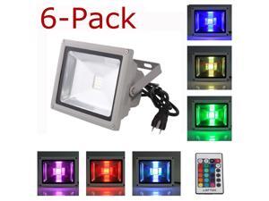 6-PACK 30W Waterproof Outdoor Security LED Flood Light Spotlight High Powered RGB Color Change with Plug and Remote Control AC85V-265V 6-PACK 30W Waterproof Outdoor Security LED Flood Light Spotlight High Powered RGB Color Change with Plug and Remote Control AC85V-265V