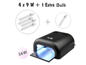 MelodySusie® High Quality Portable 36W UV Lamp Light Acrylic Nail Dryer for CND Shellac, Soak Off, Harmony Gelish, IBD etc., with Sliding Tray & 2 Timmer Setting + 4x9W UV Lamp + Free Extra One Bulb MelodySusie® High Quality Portable 36W UV Lamp Light Acrylic Nail Dryer for CND Shellac, Soak Off, Harmony Gelish, IBD etc., with Sliding Tray & 2 Timmer Setting + 4x9W UV Lamp + Free Extra One Bulb