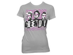 Green Day Swirl Pop Juniors Gray T-Shirt-xl Green Day Swirl Pop Juniors Gray T-Shirt-xl