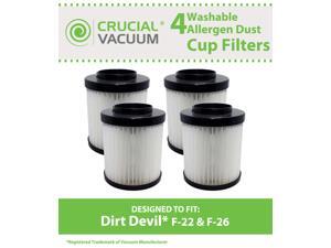 4 Dirt Devil F-22 F-26 Washable & Reusable Long-Life Vacuum Filters; Replaces Dirt F22 F26 Part # 1-LV1110-000 (1LV1110000) 4 Dirt Devil F-22 F-26 Washable & Reusable Long-Life Vacuum Filters; Replaces Dirt F22 F26 Part # 1-LV1110-000 (1LV1110000)