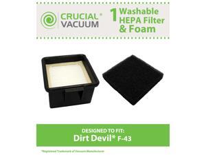 Dirt Devil F43 Foam and Filter Part 2PY1105000, and 1PY1106000. Dirt Devil F43 Foam and Filter Part 2PY1105000, and 1PY1106000.