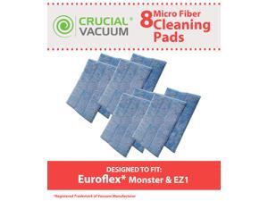 8 Euroflex Replacement Micro Fiber Cleaner Pads Designed To Fit Euroflex Monster EZ1 Steam Mop ; Designed & Engineered by Crucial Vacuum 8 Euroflex Replacement Micro Fiber Cleaner Pads Designed To Fit Euroflex Monster EZ1 Steam Mop ; Designed & Engineered by Crucial Vacuum