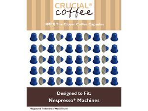 100 High Performance Replacement Coffee Capsules for Use in Most Nespresso Machines, The Closer is Designed & Engineered by Crucial Coffee 100 High Performance Replacement Coffee Capsules for Use in Most Nespresso Machines, The Closer is Designed & Engineered by Crucial Coffee