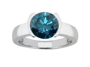 1.35 Ct Round Blue SI1/SI2 Diamond 14K White Gold Ring 1.35 Ct Round Blue SI1/SI2 Diamond 14K White Gold Ring
