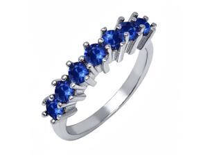 0.91 Ct Round Blue Sapphire 925 Sterling Silver Ring 0.91 Ct Round Blue Sapphire 925 Sterling Silver Ring