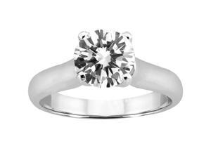 1.00 Ct Round I/J VS2 Enhanced Diamond 14K White Gold Ring 1.00 Ct Round I/J VS2 Enhanced Diamond 14K White Gold Ring