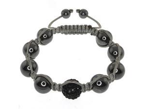 12mm Round Black Disco Ball Dia-Cut Adjustable Bracelet 12mm Round Black Disco Ball Dia-Cut Adjustable Bracelet