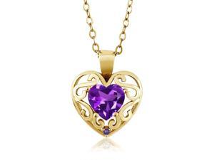 0.75 Ct Heart Shape Purple Amethyst 14K Yellow Gold Pendant 0.75 Ct Heart Shape Purple Amethyst 14K Yellow Gold Pendant