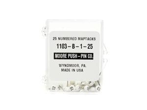 Moore Numbered Map Tacks large numbers 1-25 Moore Numbered Map Tacks large numbers 1-25