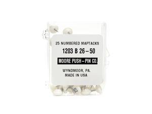 Moore Numbered Map Tacks large numbers 26-50 Moore Numbered Map Tacks large numbers 26-50